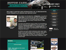Tablet Screenshot of motorcarsintinc.com